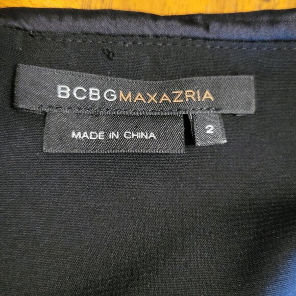 BCBGMaxAzria Black Silk Pleated Front Cocktail Dress - Picture 11 of 14